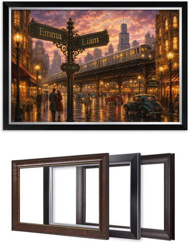 Miniatura 12 de IPIC - Personalized Framed Canvas with Custom Street Sign in Boston Personalized Street Signs with Names, Custom Canvas Print, Boston Sunset