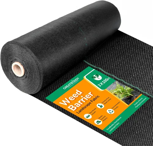 Miniatura 8 de GreatBuddy Tela de barrera contra malezas de 4 pies x 100 pies, resistente, 3.2 onzas de alta densidad para invernadero, jardín, patio, camino