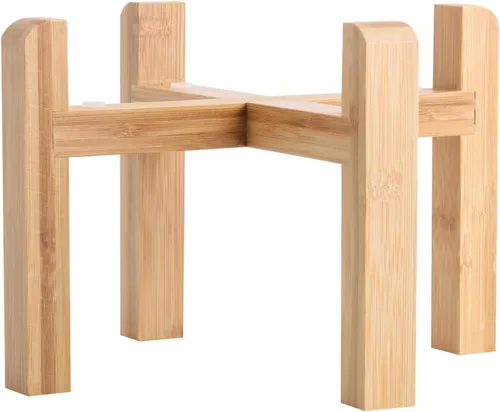 Miniatura 11 de Cuenco negro elevado/alzado de cerámica para perros con soporte de madera para razas medianas y grandes, plato de comida y agua para perros pesado