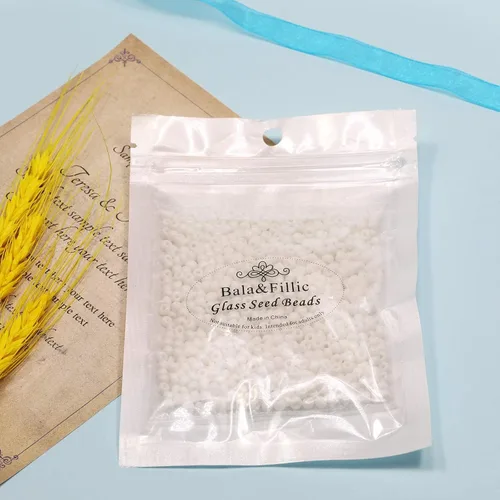 Miniatura 4 de Bala&Fillic Cuentas de semillas de color blanco de 0.157 pulgadas, aproximadamente 1200 piezas/3.53 oz en bolsa, 6/0 cuentas de vidrio para hacer
