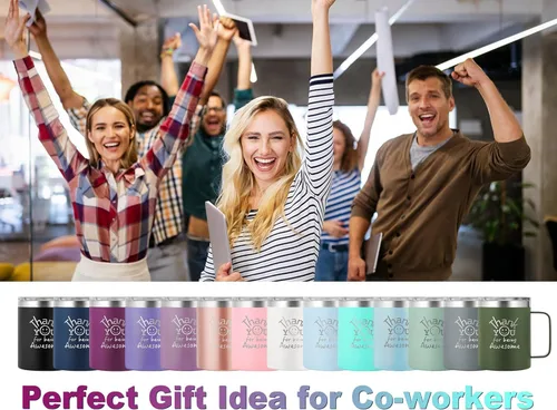 Miniatura 6 de DLOCCOLD Regalos de agradecimiento para mujeres, taza de café con texto en inglés "Thank You for Being Awome", agradecimiento a los empleados