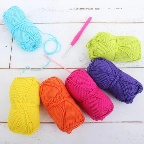 Miniatura 24 de Threadart Crochet - Juego de hilo de algodón 100 % puro, colores de ambiente de playa, paquete de 4 madejas cada una de 1.76 onzas, hilo de estambre