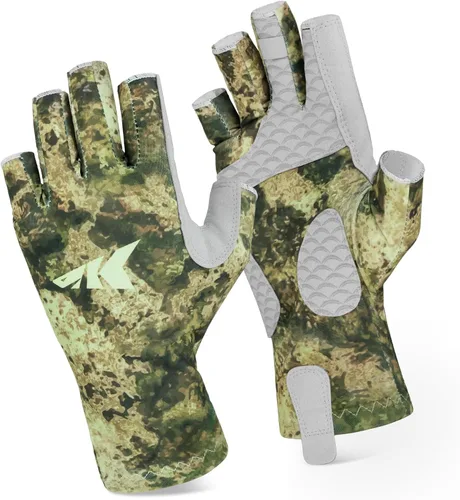 Miniatura 14 de KastKing La Sal Guantes de pesca UPF50+ Guantes de sol Guantes de protección UV Guantes sin dedos para hombres y mujeres para exteriores, kayak