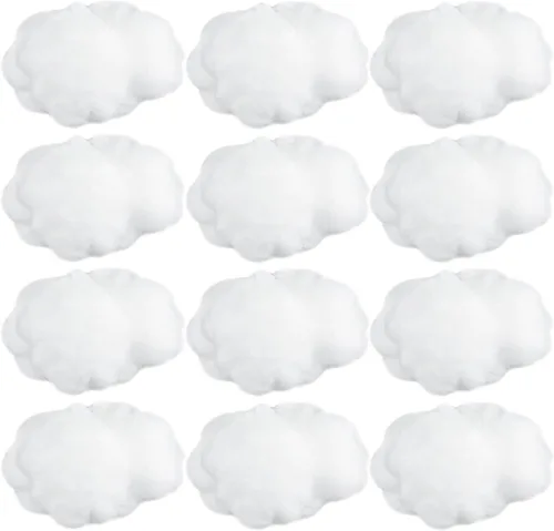 Miniatura 13 de Jetec 3 piezas de accesorios de nube artificial en forma de nube 3D, decoración colgante para habitación, adorno colgante decorativo para boda