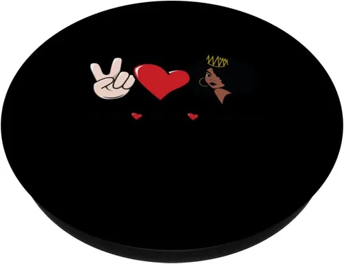 Miniatura 2 de Peace Love Melanina Black History Month BLM Afro Queen Cute PopSockets intercambiables PopGrip
