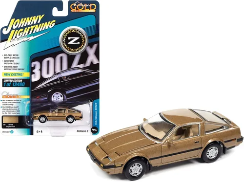 Miniatura 2 de 1984 Nissan 300ZX Aspen Gold Metallic con rayas negras Serie Classic Gold Collection Series Edición limitada a 12480 piezas en todo el mundo 1/64