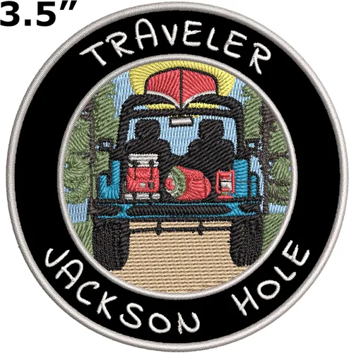 Miniatura 2 de Parche bordado de Jackson Hole de alta calidad, para planchar o coser, emblema decorativo para bricolaje, recuerdo de vacaciones, equipo de viaje