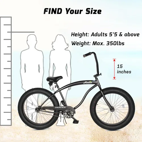 Miniatura 2 de Tracer Avalon Beach Cruiser Bike para adultos, ruedas de 26/29 pulgadas, neumático de grasa 3.0/4.0, velocidad 1/7, bicicleta de crucero completa.
