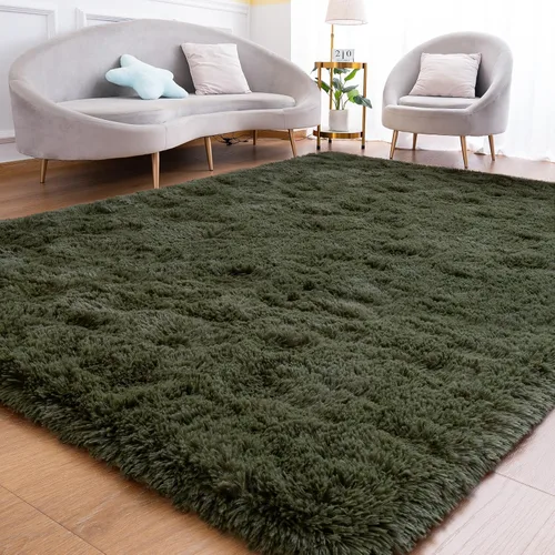 Miniatura 21 de Goideal Alfombra mullida para dormitorio, sala de estar, alfombra de noche beige de 2 x 6 pies, pelo largo de pelo sintético, alfombra moderna