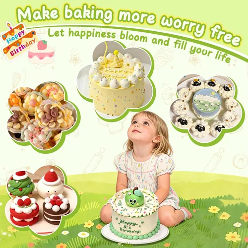 Miniatura 3 de Hendiy - Juego de 5 puntas redondas grandes, acero inoxidable Decoración profesional de la torta, punta de glaseado, para las galletas