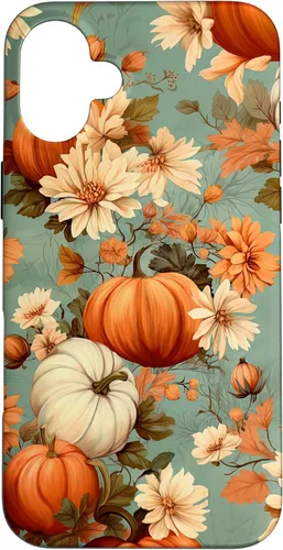 Miniatura 23 de Funda con temática de otoño para iPhone 12/12 Pro, diseño vintage de otoño con diseño de calabaza y calabaza