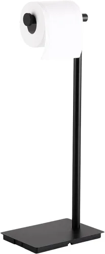 Miniatura 10 de KES Soporte de papel higiénico de 26.2 pulgadas para baño, soporte de papel higiénico de pie libre SUS304 de acero inoxidable negro mate