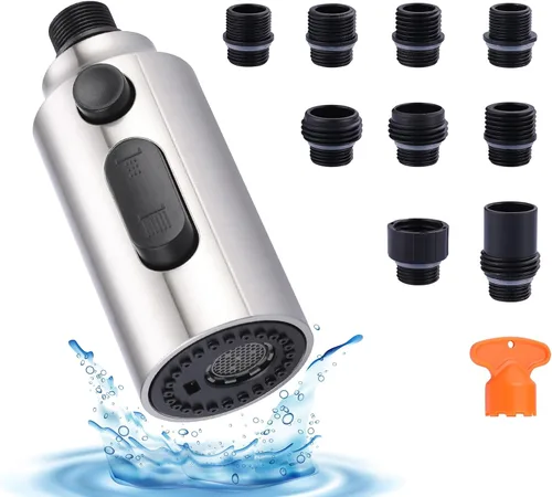Miniatura 14 de Cabezal de Rociador de Grifo Desplegable de Repuesto, Boquilla de Cabezal de Rociador Extraíble de 3 Funciones en Bronce Frotado con Aceite con 9