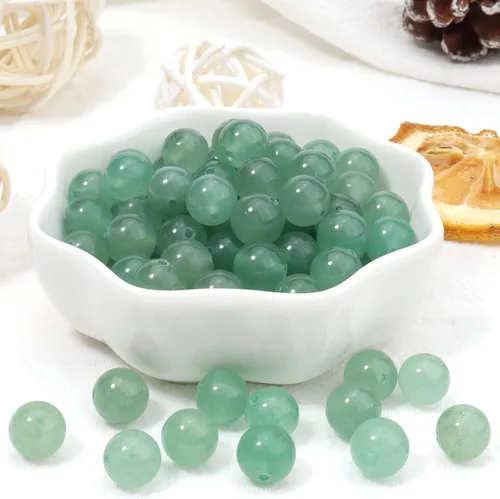 Miniatura 5 de 60 cuentas de piedra natural de 15⁄64 pulgadas (6 mm) con cuentas de aventurina verde que es una piedra para sanación de la energía. Piedras