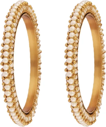 Miniatura 6 de Efulgenz Estilo indio Bollywood tradicional imitación perla piedra boda pulsera brazalete conjunto joyería