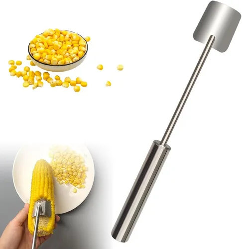 Pelador de maíz para pelar maíz en la mazorca, herramienta para pelar maíz de acero inoxidable de mango largo 2025, herramientas de eliminación 1