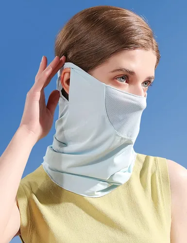 Miniatura 2 de Belsen Protector facial UV multiusos, polaina elástica para el cuello, máscara facial con bucles para las orejas