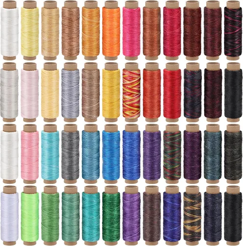 Miniatura 9 de Jupean, hilo encerado de 328 yardas, hilo de cuero de 10 colores, hilo encerado para reparación de tapicería y encuadernación, hilo para reparación
