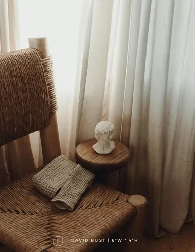 Miniatura 2 de LAWA - Vela de busto de David, vela perfumada de cera de soja hecha a mano, elegante vela estética, regalo de inauguración de la casa, idea de Blanco