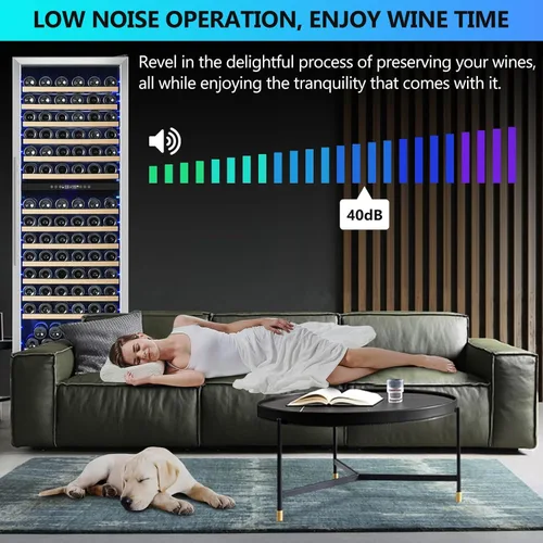 Miniatura 5 de ORYMUSE Refrigerador de vino de doble zona independiente de 175 botellas, refrigerador de vino integrado de gran capacidad de 24 pulgadas