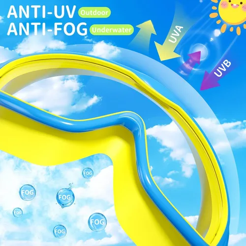 Miniatura 3 de Paquete de 2 gafas de natación para niños, sin fugas, antivaho, anti-UV, para niños y niñas de 4 a 14 años