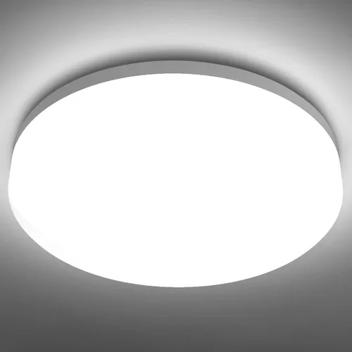 Lepro - Lámpara de techo LED de montaje empotrado de 8.7 pulgadas para baño, resistente al agua, luz blanca diurna de 5000 K, 1500 lm, 15 vatios,