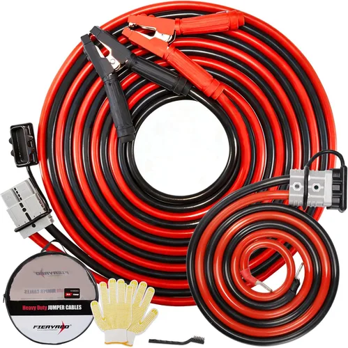 Miniatura 10 de FIERYRED Cables de puente de conexión rápida de calibre 0 de 30 pies, cables de refuerzo resistentes de 1200 A con bolsa de viaje, cable de arranque