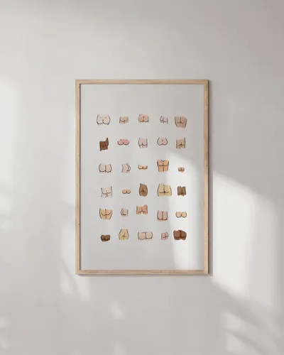 Miniatura 190 de HAUS AND HUES Funny Butts Collage - Póster artístico para decoración de baño, 12 x 16 pulgadas, sin marco