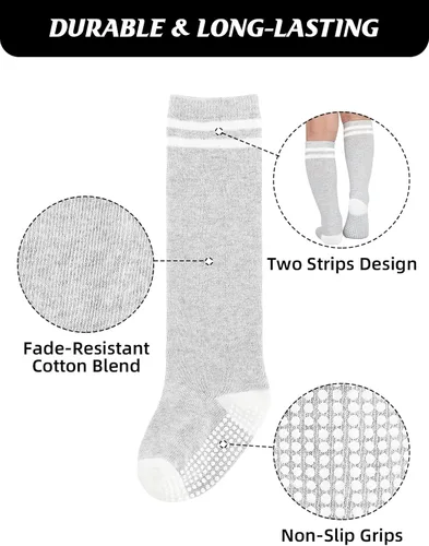 Miniatura 6 de Century Star Calcetines de bebé para niña, calcetines altos hasta la rodilla, calcetines antideslizantes para niños, calcetines de tubo