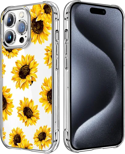Miniatura 21 de Funda transparente de girasol compatible con iPhone SE 2022 SE 2020 7 8, funda trasera floral para niñas y mujeres, funda protectora transparente