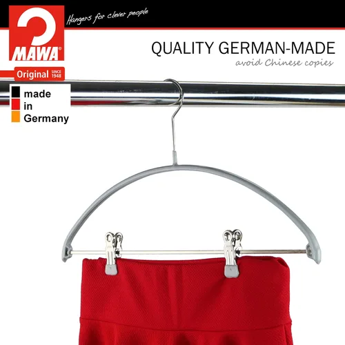 Miniatura 4 de Mawa by Reston Lloyd - Percha europea de metal antideslizante, soporte de hombro suave y clips ajustables para pantalones, juego de 5