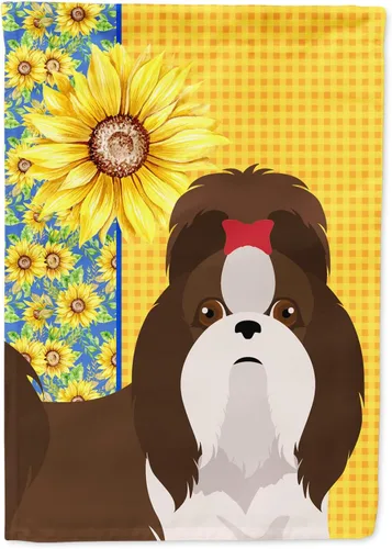 Miniatura 211 de Caroline's Treasures WDK5331CHF - Bandera de verano con diseño de girasoles rojos y blancos, manga grande, para porche, para colgar en la pared