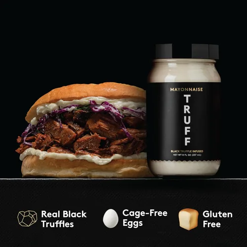Miniatura 4 de TRUFF Mayo, Mayonesa gourmet hecha con trufas negras de invierno, aceite de girasol y huevos sin jaula Sabor Umami para untables salados