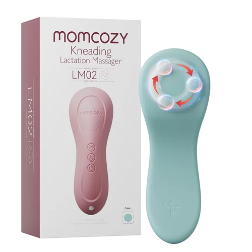 Momcozy Masajeador de Lactancia Rodante con Calor, Masaje Realista 3 en 1 para Aliviar Conductos Obstruidos, Masajeador de Senos con Calentamiento
