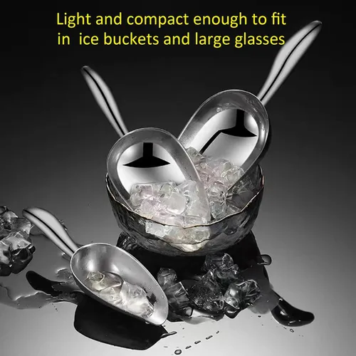 Miniatura 7 de Cuchara de hielo de metal para congelador, pequeña cuchara de hielo para máquina de hielo, cuchara de hielo de acero inoxidable de 6 onzas, cuchara