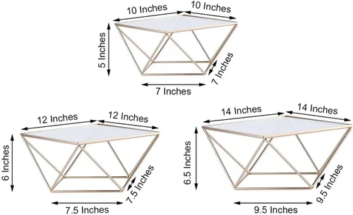 Miniatura 5 de Efavormart - Soporte redondo de metal dorado de 18 pulgadas para tartas, diseño barroco adornado con parte superior de cristal, bandeja