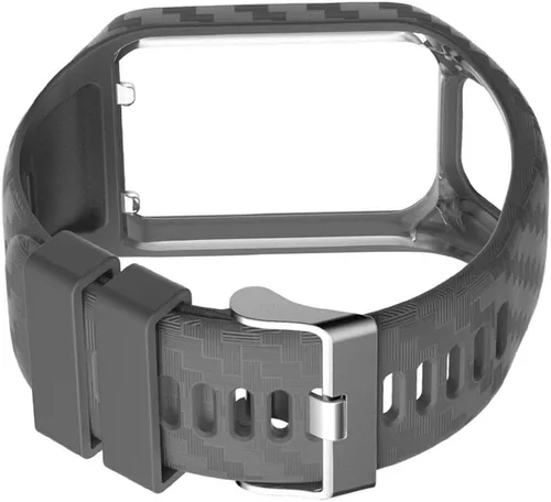 Miniatura 2 de Hemobllo - Correa de reloj inteligente con marco de silicona ajustable para reloj Tomtom 2/3, color gris