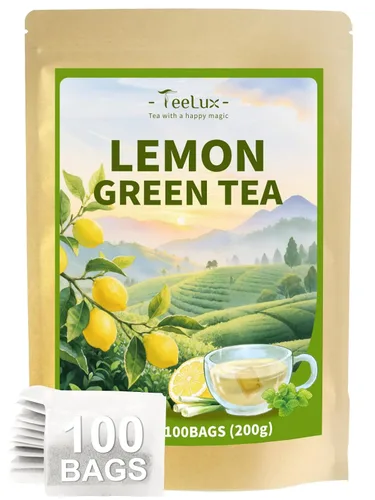 Miniatura 37 de TeeLux Bolsas de té verde menta, té verde con menta, menta verde y citronela, con cafeína, 100% real y natural, 100