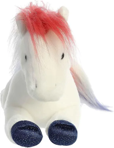 Miniatura 2 de Aurora® Adorable Flopsie™ Banner - Animal de peluche con diseño de caballo, facilidad para jugar, compañeros intemporales, color blanco, 12 pulgadas