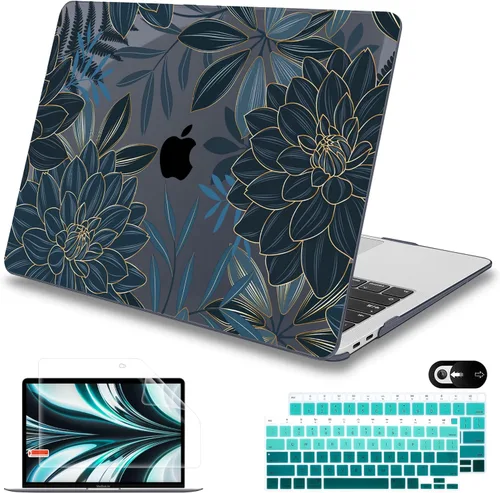 Mektron Funda para MacBook Air de 13 pulgadas M1 A2337 A2179 A1932, carcasa dura 2018-2021 Air de 13 pulgadas con Touch ID, diseño exclusivo con