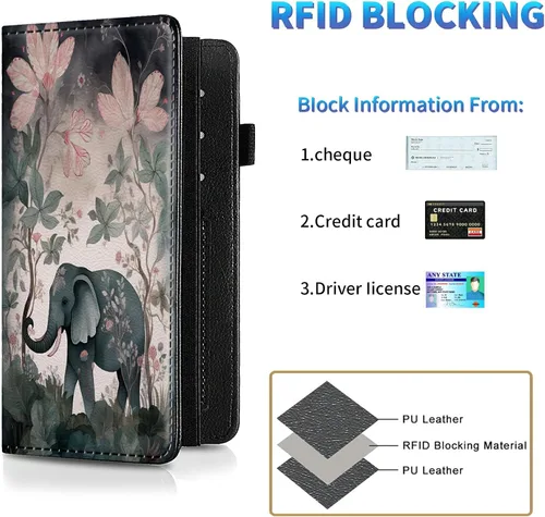 Miniatura 134 de Funda para chequera para hombres y mujeres, cartera de cuero RFID con ranuras para tarjetas de crédito, soporte de cheques duplicados personales