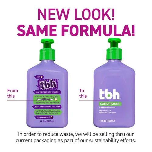 Miniatura 2 de TBH Acondicionador para adolescentes y niños, acondicionador hidratante ligero y desenredante para cabello seco, graso, fino, rizado y todo