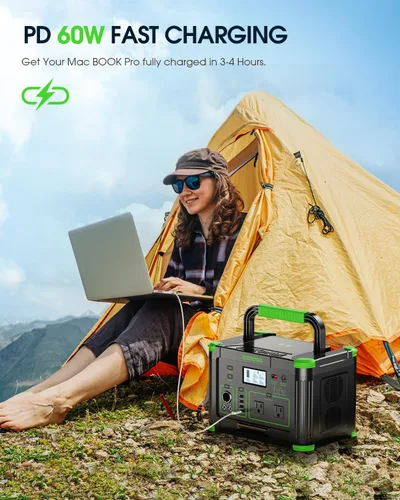 Miniatura 4 de GRECELL Generador solar de 999 Wh de 1000 W con panel solar de 200 W, generador solar de 1000 W con paneles incluidos, salida USB-C PD de 60 W, kit