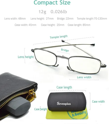 Miniatura 6 de sevenplus Paquete de 2 lentes de lectura con bloqueo de luz azul, antirreflejos UV, plegables, bisagra de resorte para computadora para mujeres