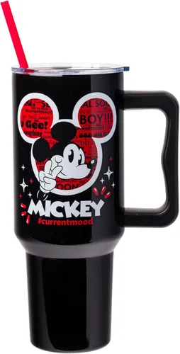 Miniatura 32 de Silver Buffalo Disney Lilo and Stitch Aloha - Vaso de acero inoxidable de doble pared con asa y pajilla, se adapta al portavasos estándar, 40 onzas