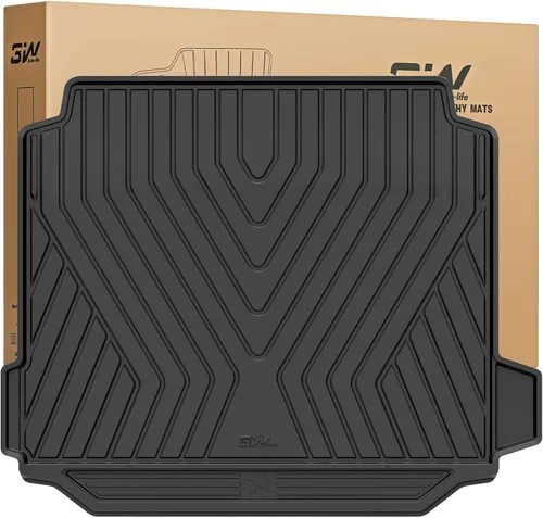 Miniatura 14 de 3W - Alfombrillas de piso para automóvil, para todo tipo de clima, de elastómero termoplástico (TPE), juego completo para 1ª y 2ª filas, color negro