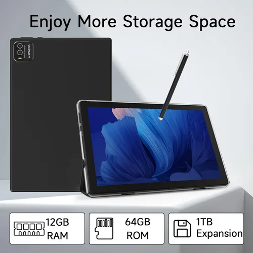 Miniatura 4 de ATOZEE Tableta Android de 10 Pulgadas con Estuche Protector para Tabletas y Lápiz Táctil Android 15 Tablets 5G WiFi-6 Pantalla IPS Full HD de 1280 *
