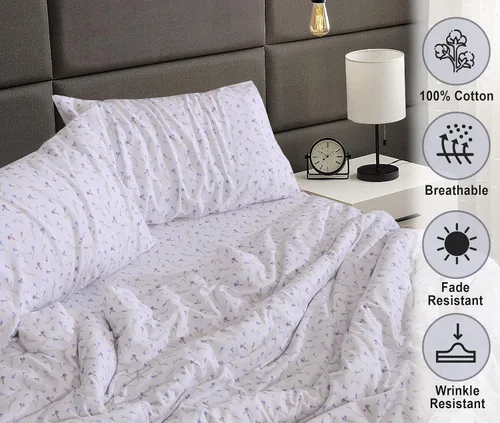 Miniatura 3 de RUVANTI Sábanas de franela tamaño Queen – Sábanas de cama 100% algodón doble cepillado, bolsillos profundos de 16 pulgadas, juego de sábanas Queen