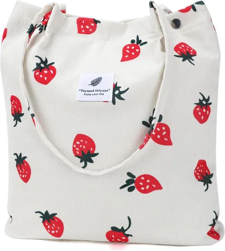 Miniatura 91 de Ayieyill - Bolsa de pana para mujer y niña, con correa de lona para colgar al hombro, bolsa con bolsillo