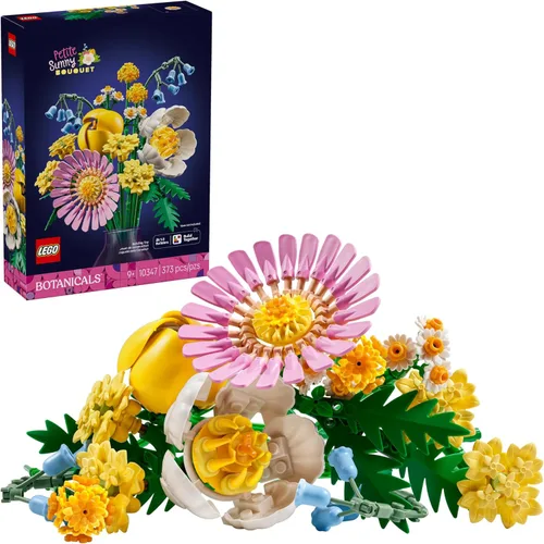 LEGO Botanicals - Juguete de construcción de ramo pequeño soleado – Arreglo floral de bricolaje para niñas y niños, a partir de 9 años, regalo para